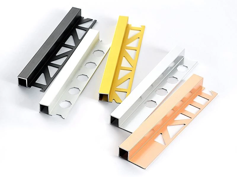 7 shiny aluminium tile edging