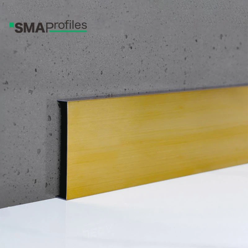 gold stainless skirting board