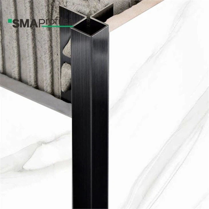 brushed stainless steel angle trim